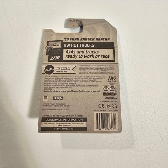 2024 Hot Wheels - #43 19 Ford Ranger Raptor BLUE - Picture 4 of 4